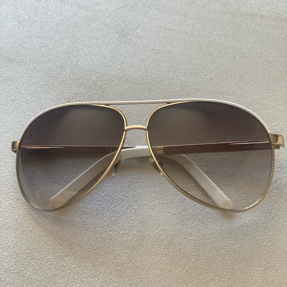 Gucci GG 1827/S BNCIS Gold White/Brown Gradient Aviator Sunglasses Adult